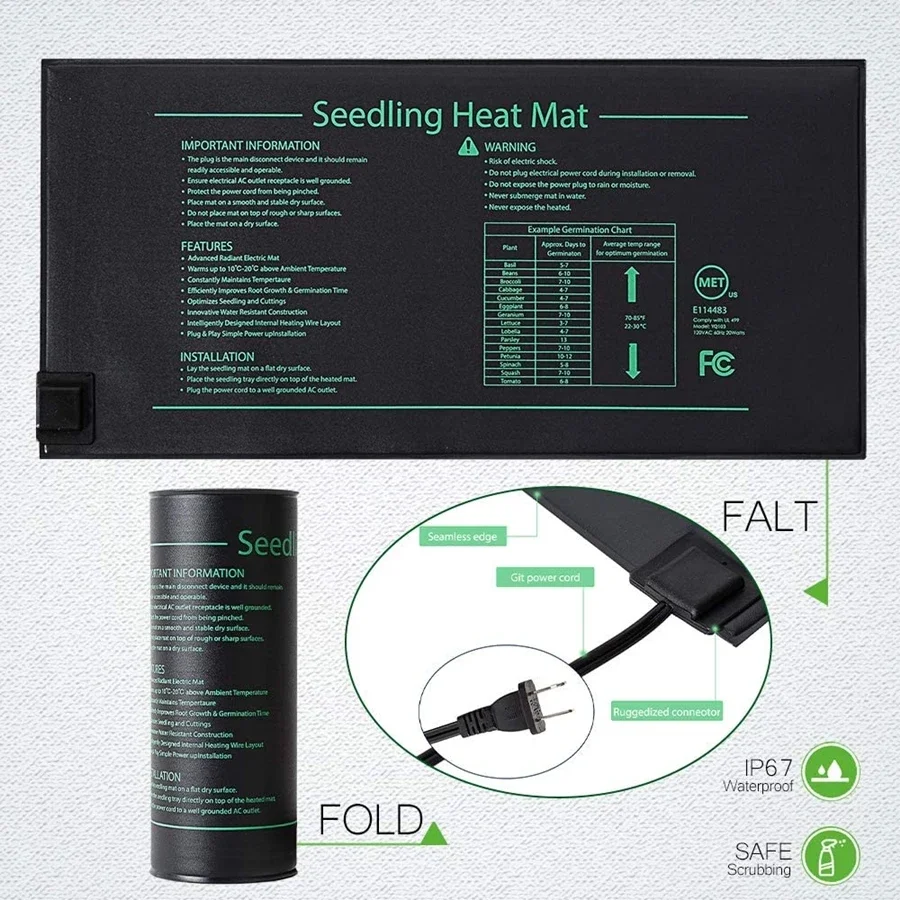4 크기 220V EU 플러그 묘목 열 매트 방수 수경 - Seedling Heat Pad 리뷰 및 가격