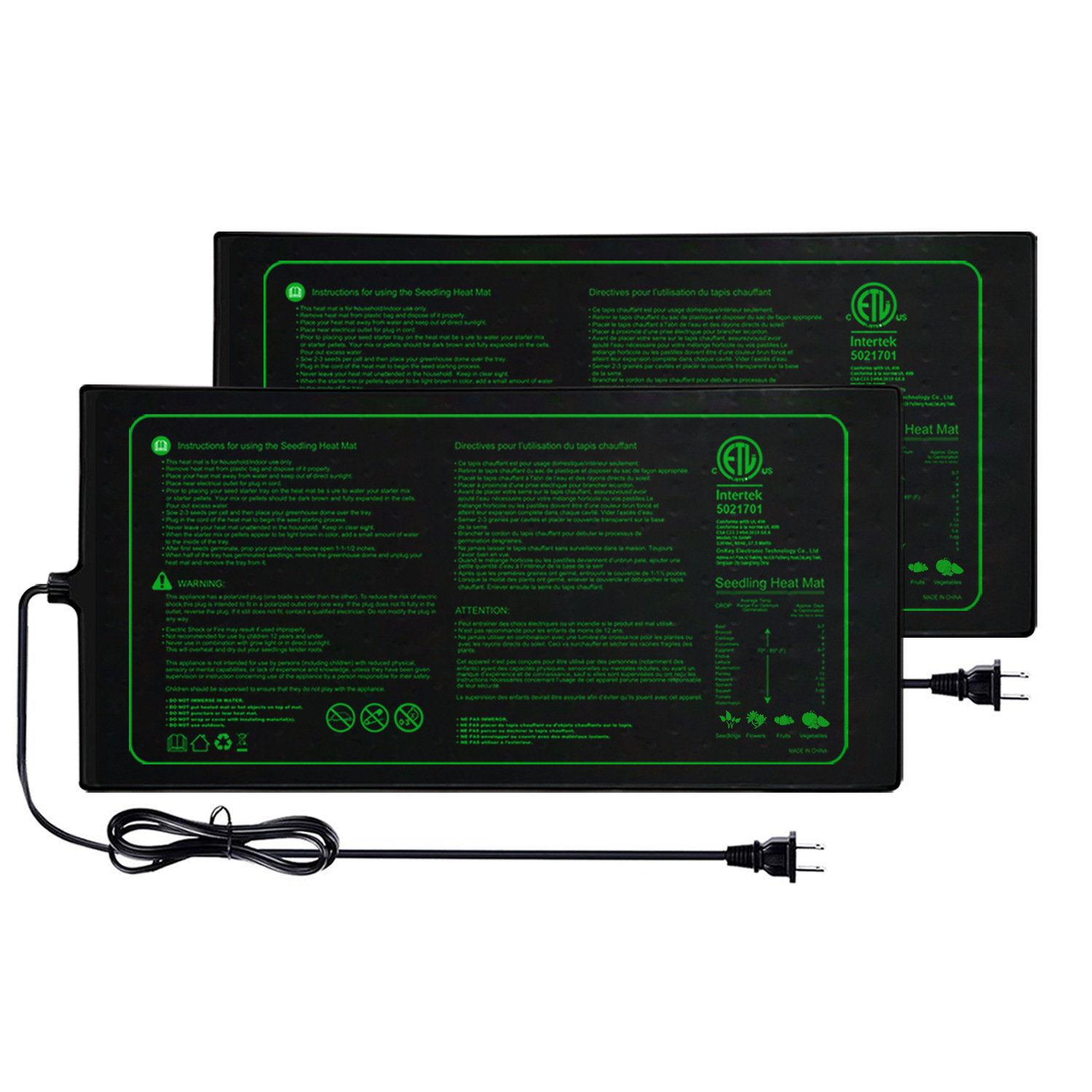두 개 묶음 20x10인치 묘목 히트 매트 방수 식물  - Seedling Heat Pad 리뷰 및 가격