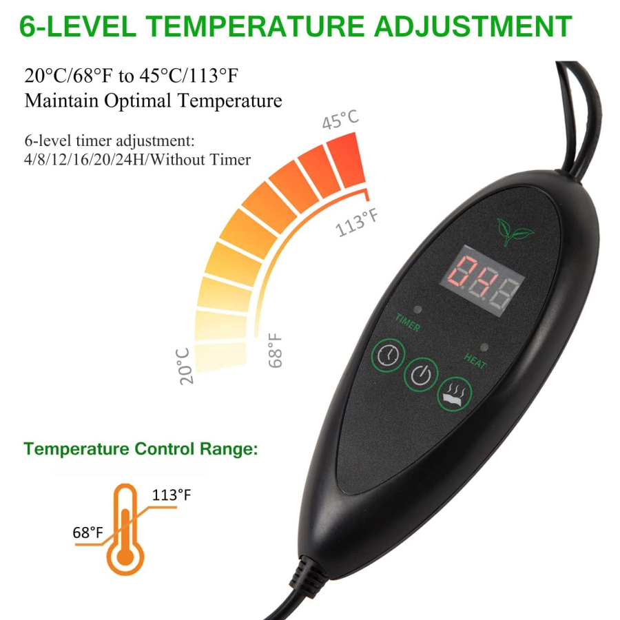 묘목 열 매트 방수 열 패드, 20 ℃-45 ℃ 디지털 - Seedling Heat Pad 리뷰 및 가격