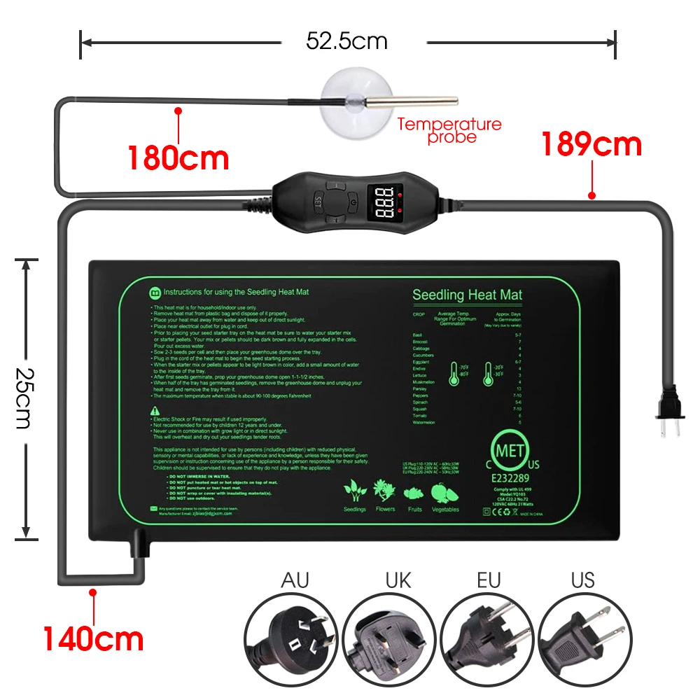 조절식 온도조절기 묘목 난방 매트, 실내 종자 스타터  - Seedling Heat Pad 리뷰 및 가격